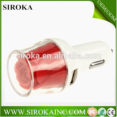 new dc car adapter mobile phone electronics accessories 12v car charger with flower design for smartphone